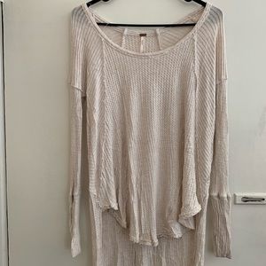 Free people oatmeal waffle knit sweater